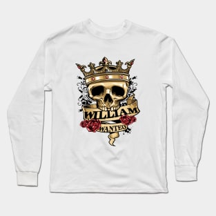 William Skull Wanted Long Sleeve T-Shirt